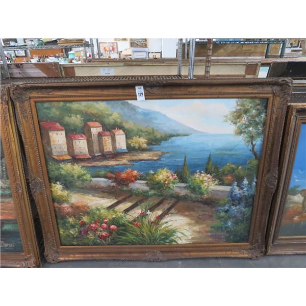 Framed Oil On Canvas Med Seascape - 40 X 48