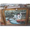 Image 1 : Framed Oil On Canvas Tropical Canal - 40 X 48