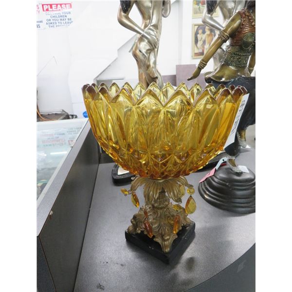 Ornate Footed Compote w/Prisms
