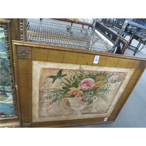 Framed Oil On Canvas Potted Floral - 36 X 40