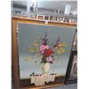 Image 1 : Framed Oil On Canvas Floral - 36 X 48
