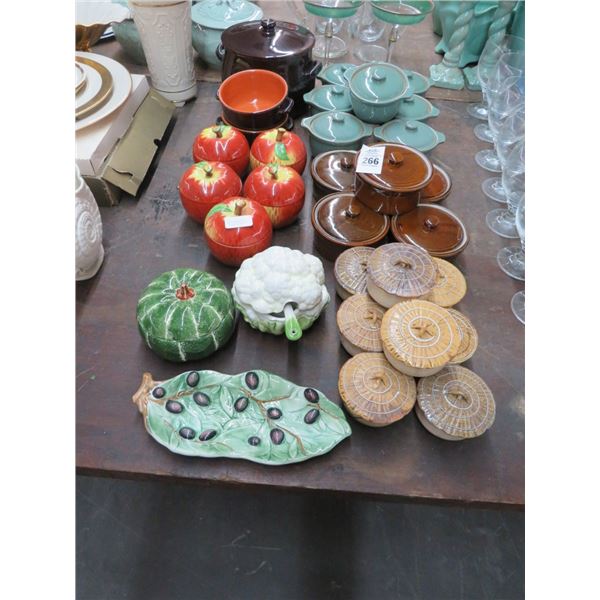Fruit/Vegetables/Asst. Style Small Lidded Bowls