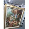 Image 1 : Framed Oil On Canvas Floral Patio Scene - 40 X 50