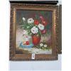 Image 1 : Framed Oil On Canvas Floral Still Life - 20 X 24