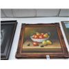 Image 1 : Framed Oil On Canvas Fruit Still Life - 24 X 30