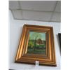 Image 1 : Framed Oil On Canvas Farm House Scene - 24 X 24