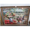 Image 1 : Framed Oil On Canvas Floral Veranda - 40 X 48