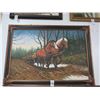 Image 1 : Framed Oil On Canvas Horses Pullig Logs - 24 X 36