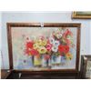 Image 1 : Framed Oil On Canvas Floral Wall Art - 24 X 36