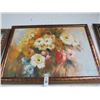 Image 1 : Framed Floral On Canvas - 24 X 36