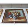 Image 1 : Framed Oil On Canvas Floral Still Life - 30 X 36