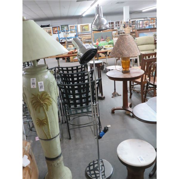 Cast Palm/Elephant Motif Floor Lamp