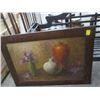 Image 1 : Framed Oil On Canvas Floral Still Life - 30 X 36