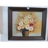 Image 2 : Framed Oil On Canvas Floral Wall Art - 2