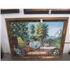 Image 1 : Framed Oil On Canvas Floral Veranda - 30 X 48
