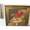 Image 1 : Framed Oil On Canvas Fruit Still Life - 30 X 30