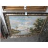 Image 1 : Framed Oil On Canvas Lake Scene - 30 X 36