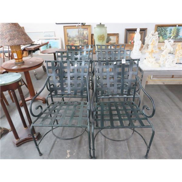 Black Metal Patio Armchair - Set of 6
