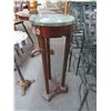 Image 1 : Mahogany Bombay Round Marble Top Pedestal Table