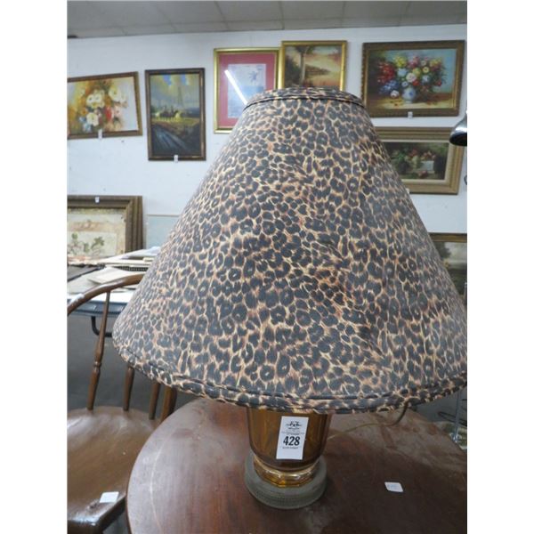 Cheetah Shade Glass Lamp