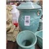 Image 2 : Aqua Green Glazed Vases, Bowls, Pitcher, Candlestands, Décor