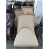 Image 1 : Oak Trim Beige Padded Chairs - Pair