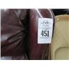 Image 2 : Maroon Leather Button Trim Claw Foot Wingback Recliner