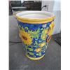 Image 1 : Blue/Yellow Painted Large Floral Vase