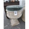 Image 1 : Large Concrete Footed Vase w/3 Marble Table Tops