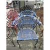 Image 1 : Blue Round Back Metal Patio Chairs - 6