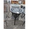 Image 1 : Cast Round Floral Motif Patio End Tables - Pair