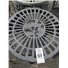 Image 2 : Cast Round Floral Motif Patio End Tables - Pair