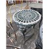 Image 3 : Cast Round Floral Motif Patio End Tables - Pair