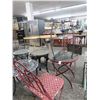 Image 1 : Red Glasstop Round Folding Bistro Table w/2 Folding Chairs