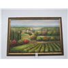 Image 1 : Framed Oil On Canvas Italian Countryside Artist Signed - 30 X 36