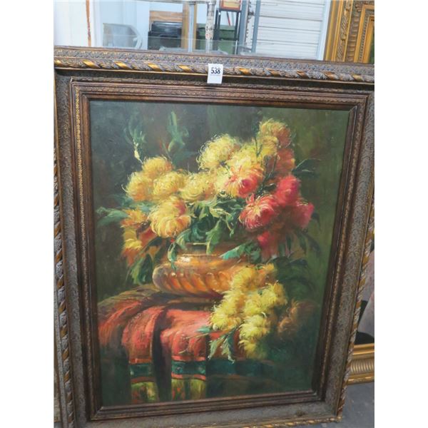Framed Oil On Canvas Floral Wall Art - 36 X 40