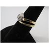 Image 3 : 18K Two Tone Gold Diamond Ring w/One Round Diamond