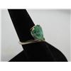 Image 2 : 14K YG Emerald Ring w/One Pear Mixed Cut Emerald 5.1g