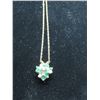 Image 2 : 14K YG Emerald/Diamond Pendant w/Chain