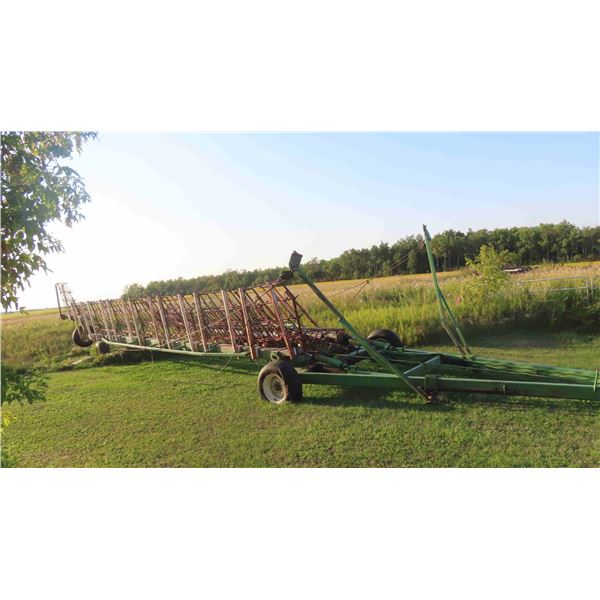 **OFFSITE TEULON** Herman 70ft Hydraulic Diamond Harrows - 1 Lift Plate Needs 4 New Bolts ,