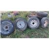 Image 1 : **OFFSITE HWY 8** (6) 8 Hole Rims with 16'' Trailer Tires  ** Directions