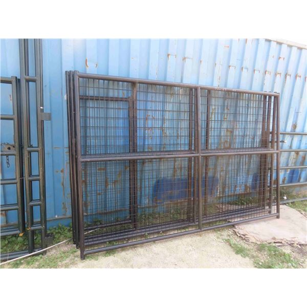 New Dog Kennel with Walk Through Gate  (4)  9ft Metal Framed Mesh Panels 70'' Tall  
