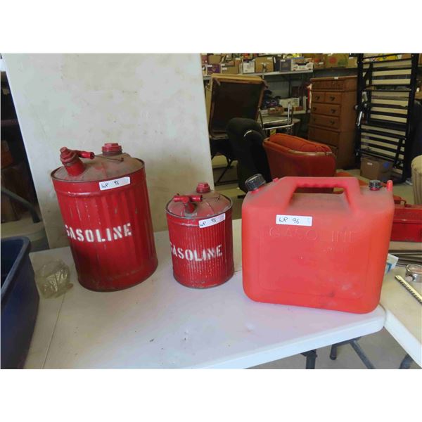 3 Gas Cans - 2 are Metal