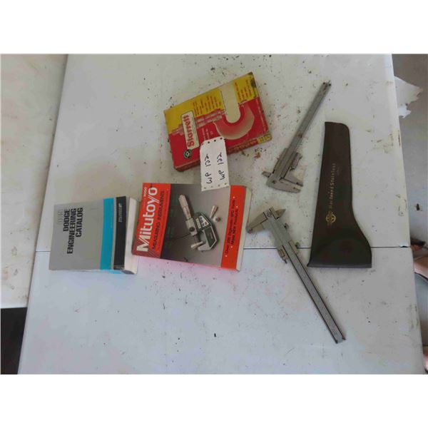 Starrett and Mitutoyo Measuring Instrument Books , 2 Calipers 