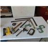 Image 1 : C Clamps , Square , Wrecking Bar , Hammers , Air Brad Nailer 