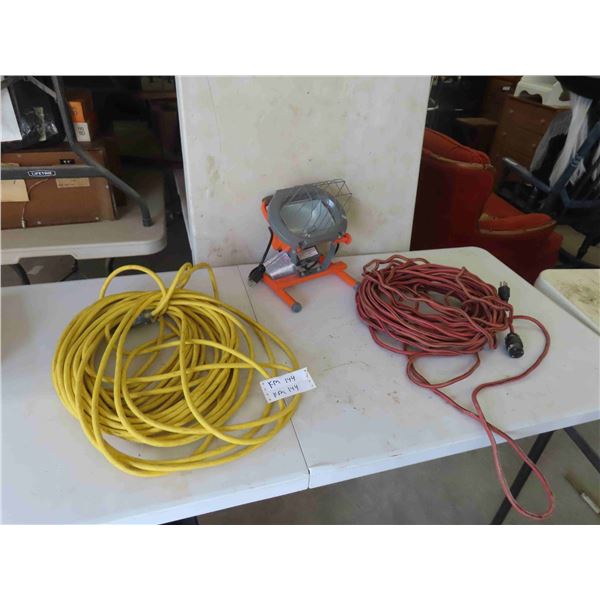 2 Extension Cords , Halogen Light 