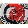 Image 2 : Modern Red Indian Gasoline Metal Oil Sign 2 Sided 48'' Across 
