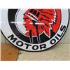 Image 8 : Modern Red Indian Gasoline Metal Oil Sign 2 Sided 48'' Across 
