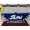 Image 8 : Ford Winged Sales and Service Porcelain 2 Sided Sign 1920s Era 12'' x