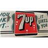 Image 2 : 1957 7UP Metal Embossed Sign 20'' x 9 1/2'' 